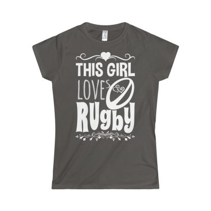 This Girl Loves Rugby - Fitted Tee - Image 3