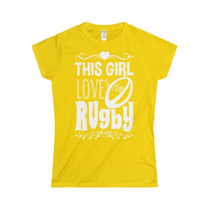 This Girl Loves Rugby - Fitted Tee - Image 4