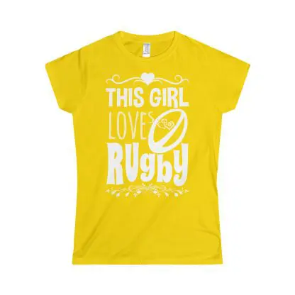 This Girl Loves Rugby - Fitted Tee - Image 4