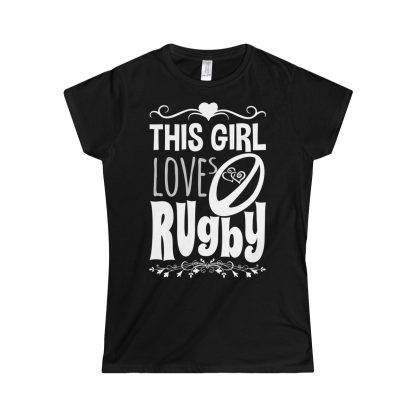 This Girl Loves Rugby - Fitted Tee - Image 2