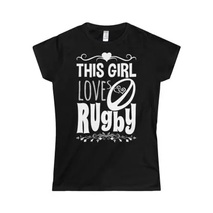 This Girl Loves Rugby - Fitted Tee - Image 2