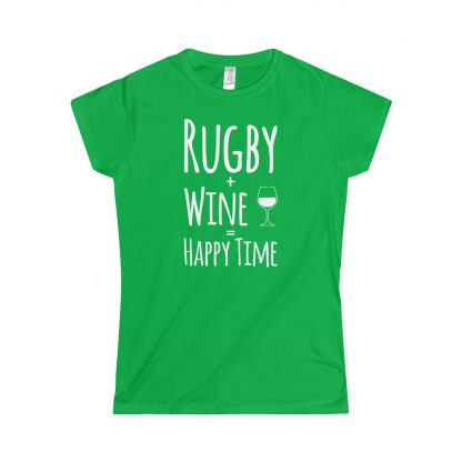 Rugby + Wine = Happy Time - Fitted Tee - Image 5