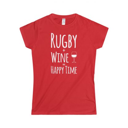 Rugby + Wine = Happy Time - Fitted Tee - Image 8