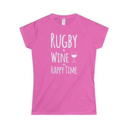 Rugby + Wine = Happy Time - Fitted Tee - Image 7