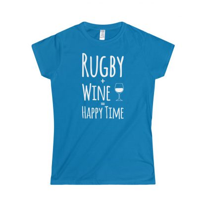 Rugby + Wine = Happy Time - Fitted Tee - Image 6